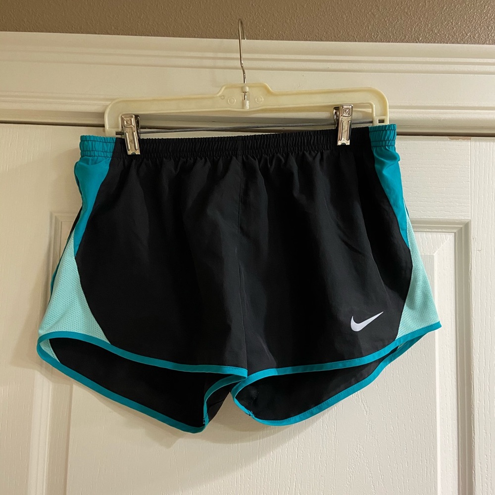 black and teal nike dri-fit shorts